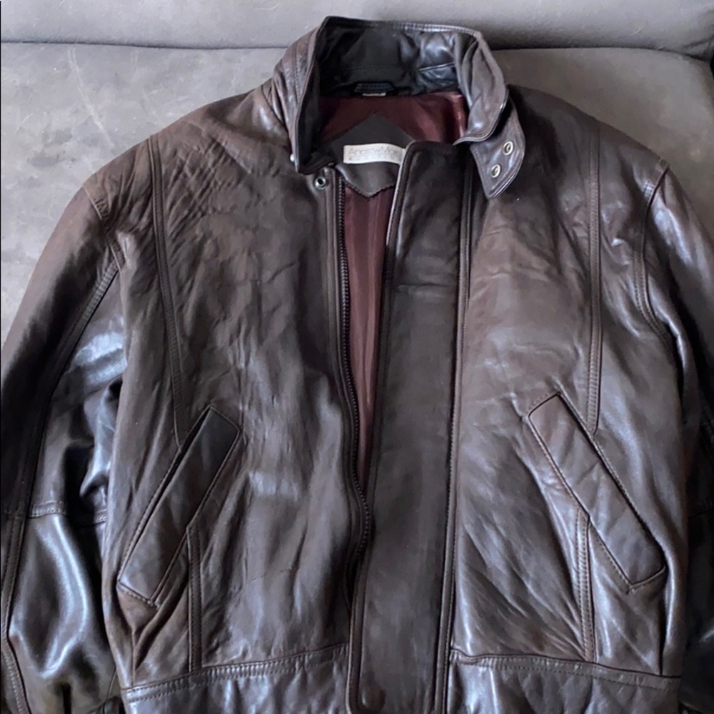 Andrew Marc Leather Jacket Men’s size Large Brown